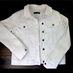 Worn once, white jean jacket